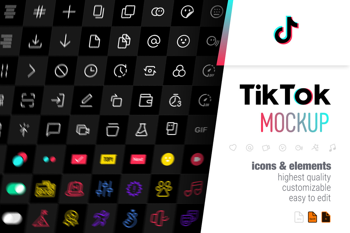 Tik Tok Icons in Icons - product preview 8