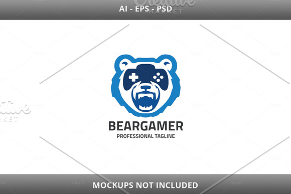 Bear Gamer Logo in Logo Templates - product preview 2