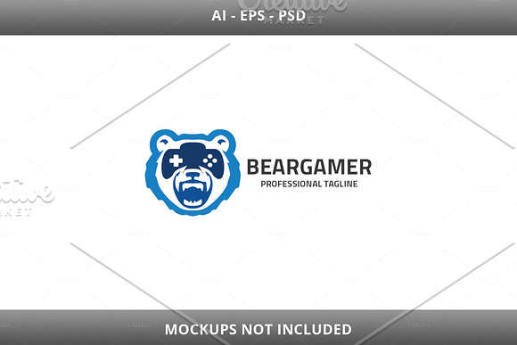 Bear Gamer Logo in Logo Templates - product preview 3