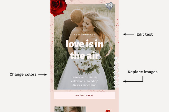 Wedding Email Newsletter Template in Mailchimp Templates - product preview 1