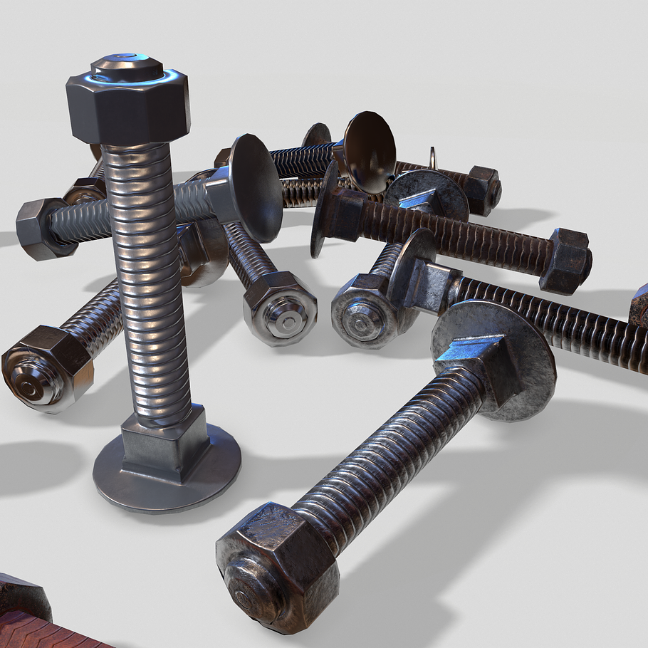 Flat Head Bolt & Nut PBR 6 PACK in Tools - product preview 22
