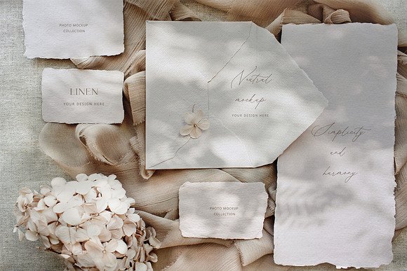LINEN Neutral Stock Photos in Print Mockups - product preview 1