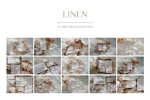 LINEN Neutral Stock Photos in Print Mockups - product preview 7