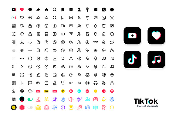 Tik Tok Icons in Icons - product preview 1