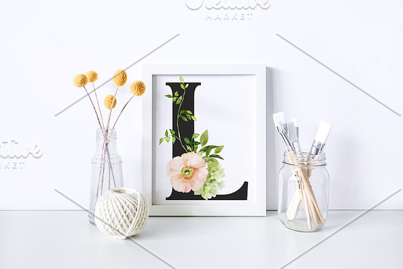 Paint Brush White Frame Mockup in Print Mockups - product preview 2