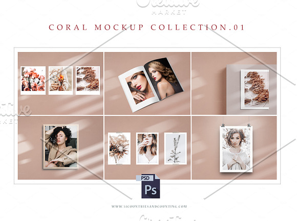 Mockup Bundle x30 Templates | Coral in Print Mockups - product preview 2