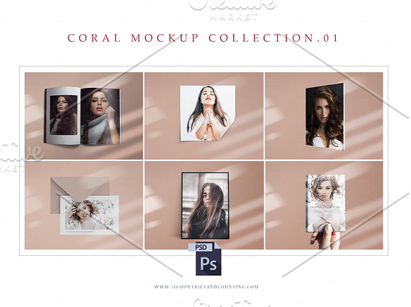 Mockup Bundle x30 Templates | Coral in Print Mockups - product preview 5