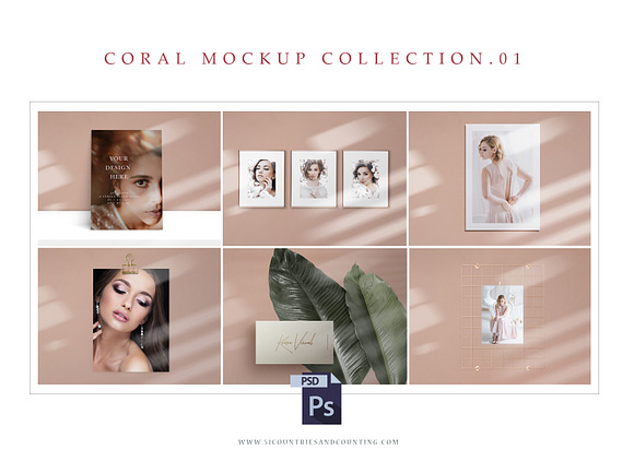 Mockup Bundle x30 Templates | Coral in Print Mockups - product preview 8