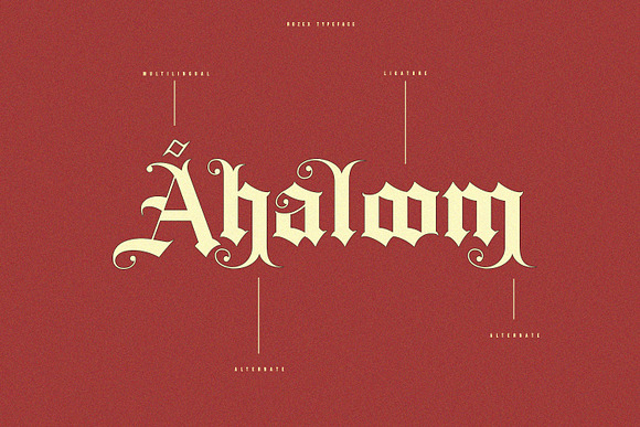 Rozex - Bold Decorative Gothic Font in Blackletter Fonts - product preview 7