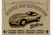 Retro Auto Tyre Poster