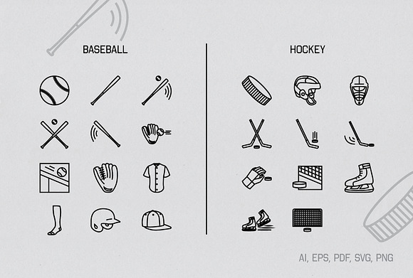 Linear Sports Icons in Sports Icons - product preview 2