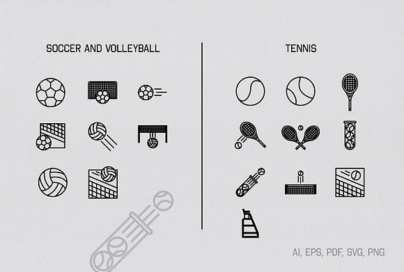Linear Sports Icons in Sports Icons - product preview 3