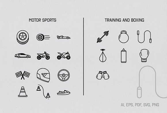 Linear Sports Icons in Sports Icons - product preview 6
