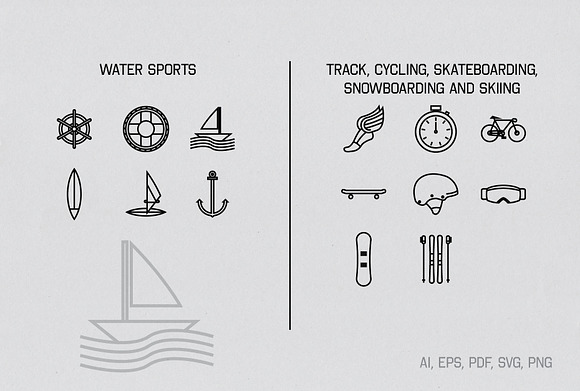 Linear Sports Icons in Sports Icons - product preview 7