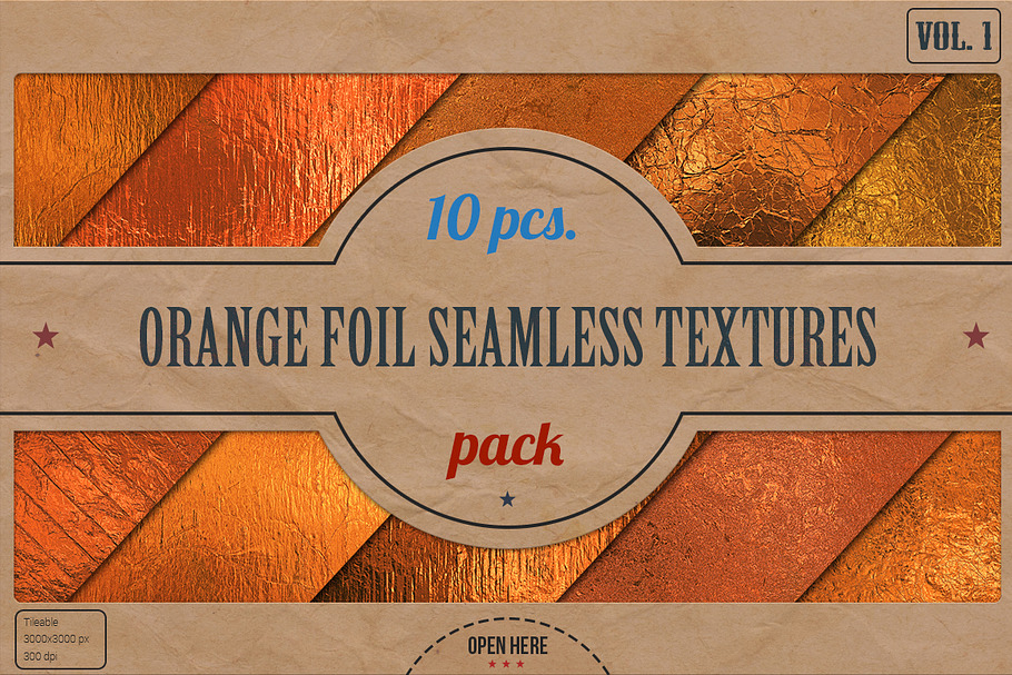 Orange Foil Textures Pack v.1 in Textures - product preview 8