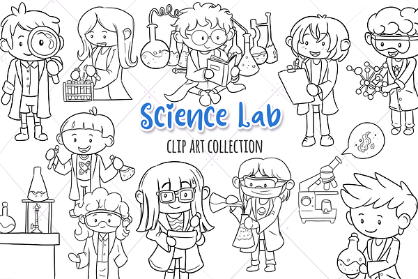 Science Lab Digital Stamp Collection