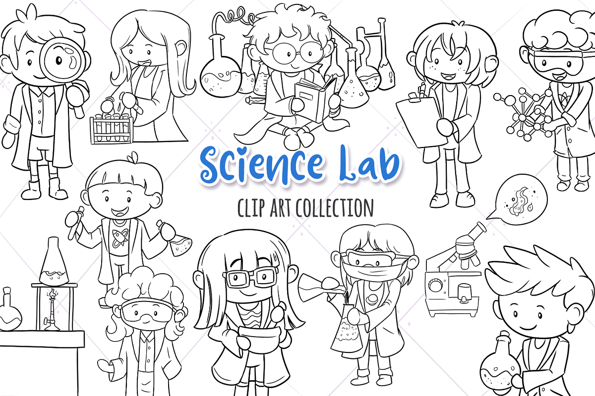 Science Lab Digital Stamp Collection in Illustrations - product preview 8