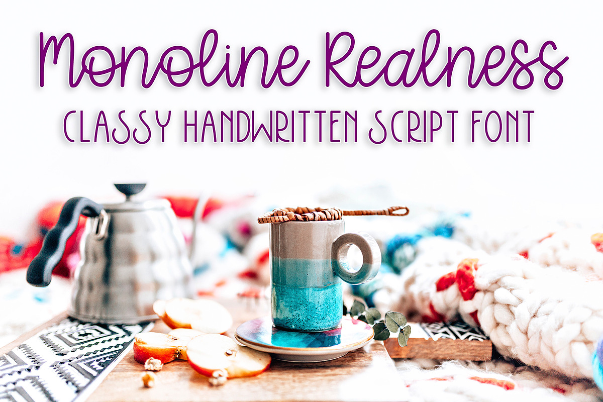 Monoline Realness Handwritten Script in Script Fonts - product preview 8