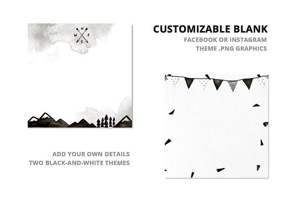 Virtual Shower Kit - Black & White in Card Templates - product preview 3