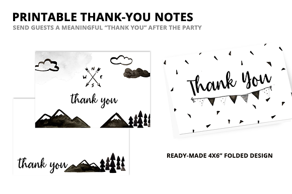 Virtual Shower Kit - Black & White in Card Templates - product preview 4