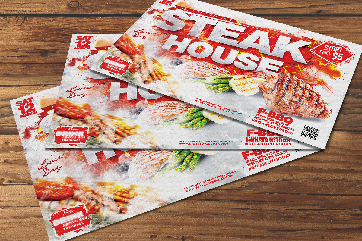 Steak House Flyer in Flyer Templates - product preview 8
