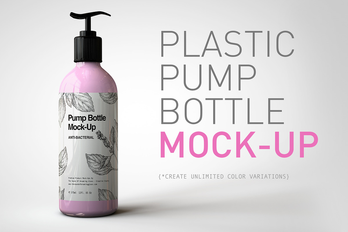 Plastic Pump Bottle Mock-Up in Product Mockups - product preview 8