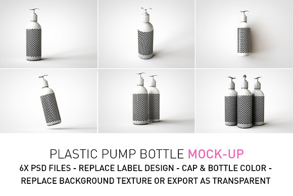 Plastic Pump Bottle Mock-Up in Product Mockups - product preview 1