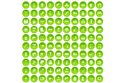 100 tools icons set green