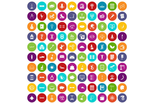 100 balance icons set color