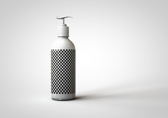 Plastic Pump Bottle Mock-Up in Product Mockups - product preview 3
