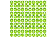 100 web development icons set green