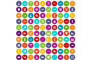 100 BBQ icons set color