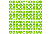 100 wedding icons set green