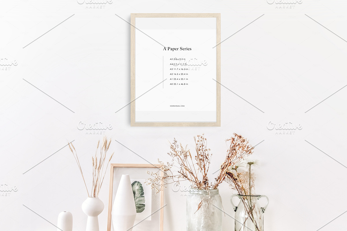 #568 Beige Frame Mockup template in Print Mockups - product preview 8