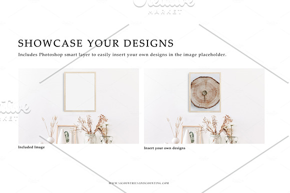 #568 Beige Frame Mockup template in Print Mockups - product preview 1