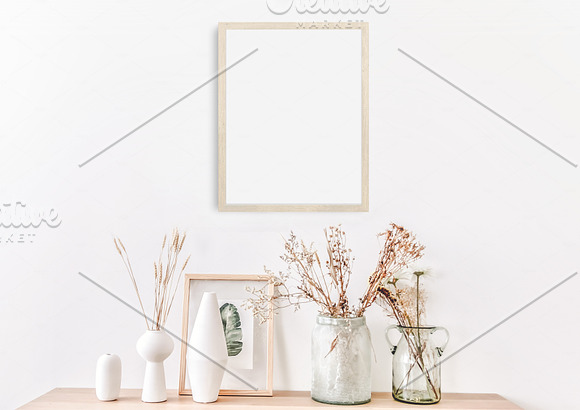 #568 Beige Frame Mockup template in Print Mockups - product preview 3