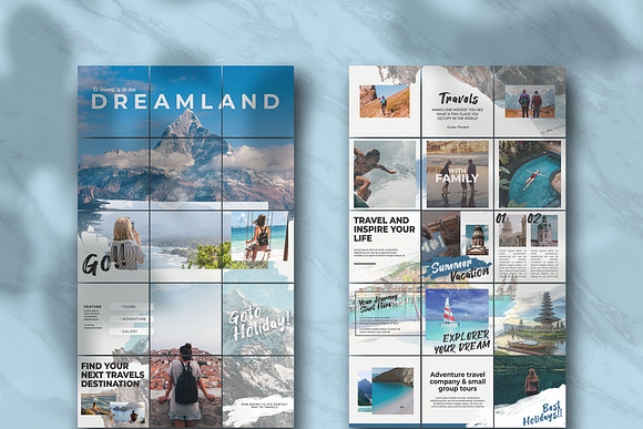 Travelnia Puzzle Instagram Feed in Instagram Templates - product preview 2