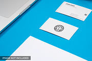 Business Card Mockup in Blue 1