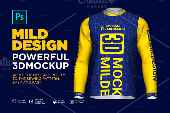 3D Mockup: Long Sleeve Tshirt in Product Mockups - product preview 8