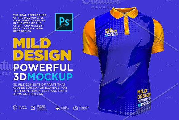 Polo shirt 3D Mockup in Product Mockups - product preview 6