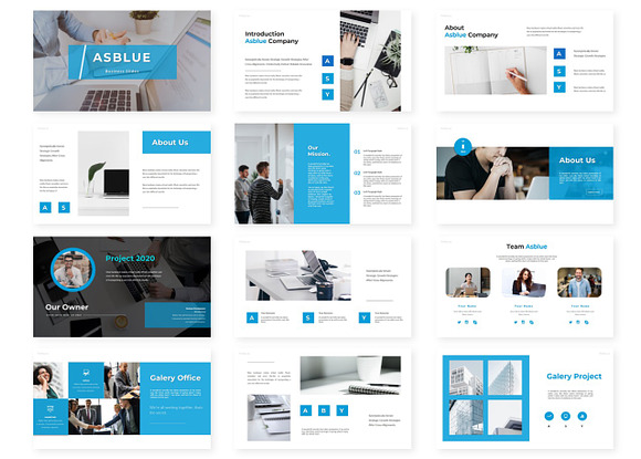 Asblue - Powerpoint Template in PowerPoint Templates - product preview 1
