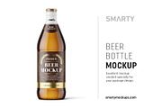 Beer amber bottle mockup