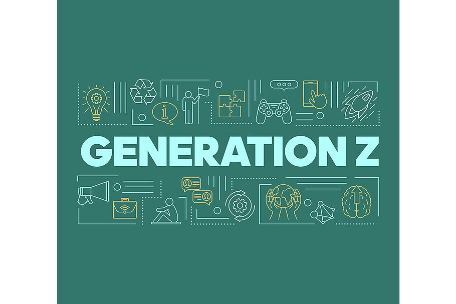 Generation Z word concepts banner in Icons - product preview 8