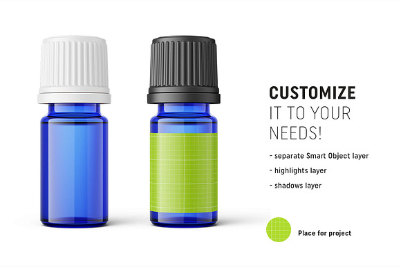 Essential oil bottle mockup in Product Mockups - product preview 1