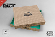 Medium Square Paper Box&Lid Mockup