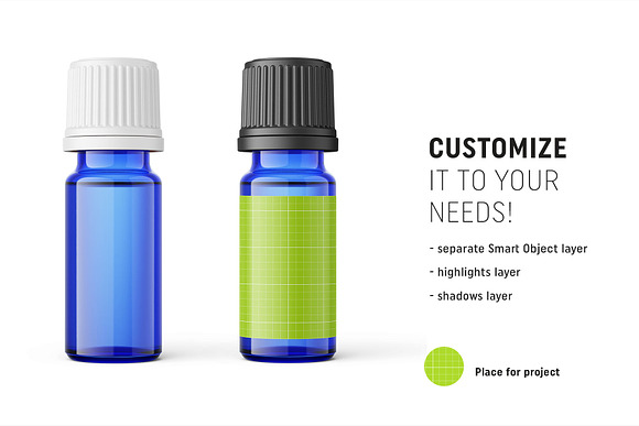 Essential oil bottle mockup 10ml in Product Mockups - product preview 1