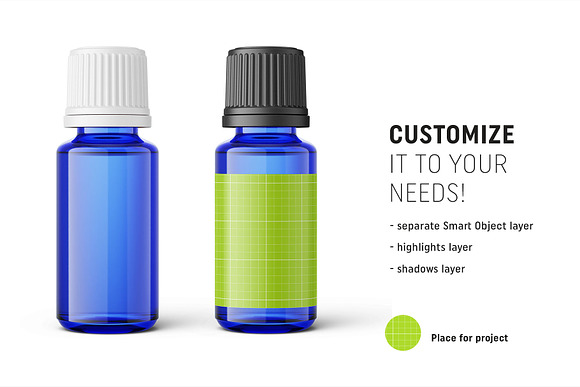 Essential oil bottle mockup 15ml in Product Mockups - product preview 1