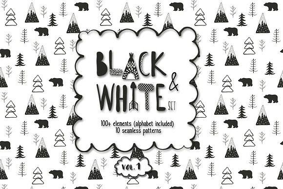 Black & White Kids Bundle in Illustrations - product preview 1