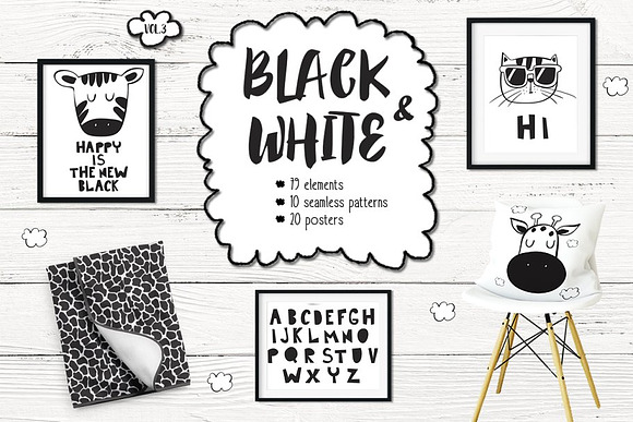 Black & White Kids Bundle in Illustrations - product preview 3