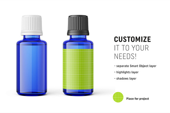 Essential oil bottle mockup 30ml in Product Mockups - product preview 1
